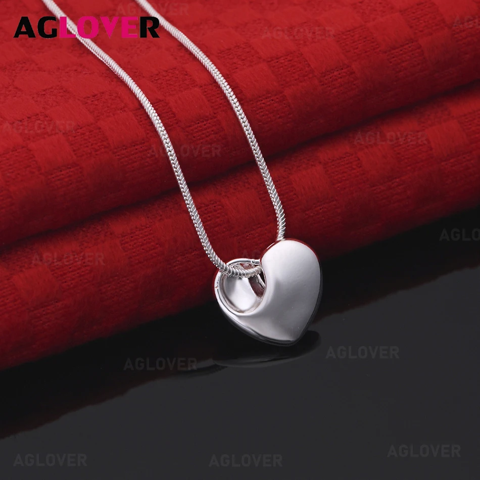 AGLOVER 925 Sterling Silver Heart Pendant Necklace Elegant and Noble Women's Jewelry Christmas Gift Accessories 
AGLOVER 925 Sterling Silver Heart Pendant Necklace Elegant and Noble Women's Jewelry Christmas Gift Accessories