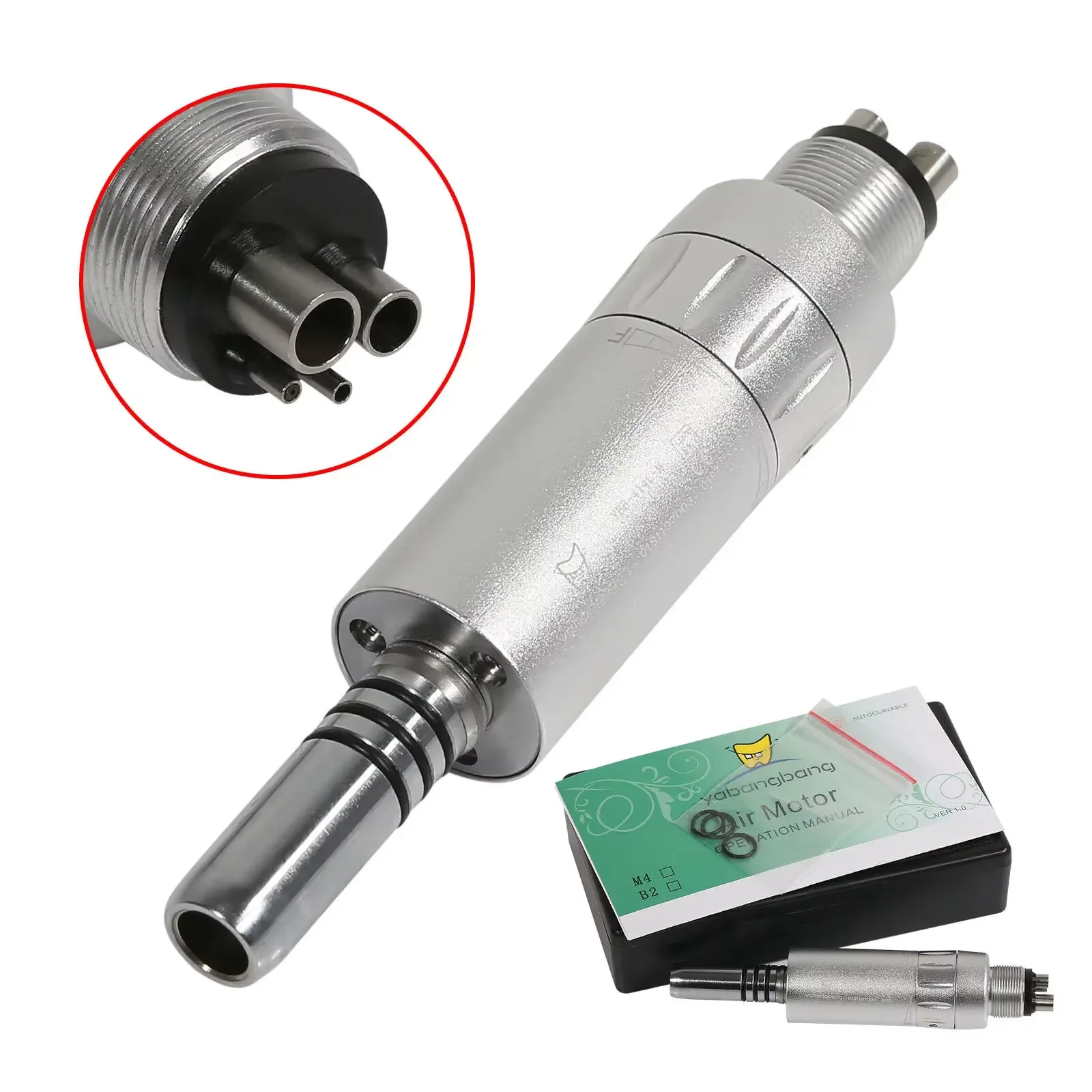 New Dental Inner Water Spray Air Motor 4 Hole Handpiece Push Button Slow Low Speed For Contra Angle 1:1 Ratio Fit Nsk
New Dental Inner Water Spray Air Motor 4 Hole Handpiece Push Button Slow Low Speed For Contra Angle 1:1 Ratio Fit Nsk
