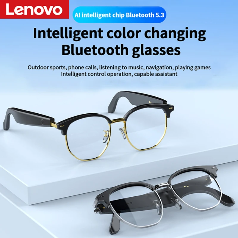 Lenovo Bluetooth Smart Glasses With AI Translation Photochromic Lens Waterproof Multi-functional Sunglasses for Outdoor Driving
Lenovo Bluetooth Smart Glasses With AI Translation Photochromic Lens Waterproof Multi-functional Sunglasses for Outdoor Driving