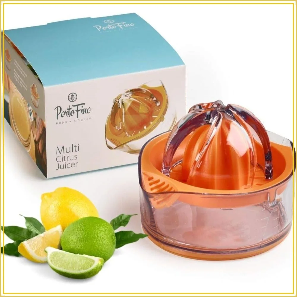 Manual Citrus Juicer with Built-in Measuring Cup, Space Saving Design, Pulp Control, 8oz
Manual Citrus Juicer with Built-in Measuring Cup, Space Saving Design, Pulp Control, 8oz