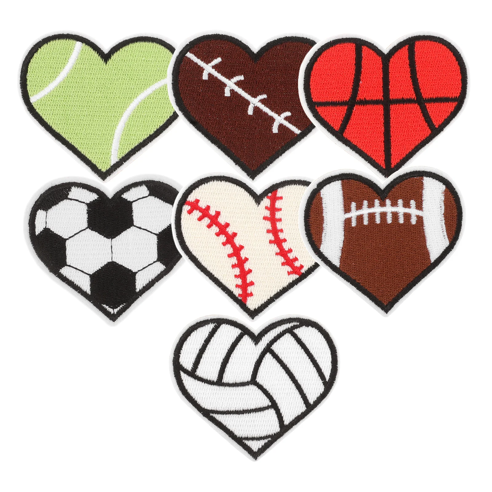 7 Pcs Heart Shaped Sports Ball Appliques Fabric Patches for Clothing Decoration Sew On Embroidery Easy Use Repair Hole
7 Pcs Heart Shaped Sports Ball Appliques Fabric Patches for Clothing Decoration Sew On Embroidery Easy Use Repair Hole
