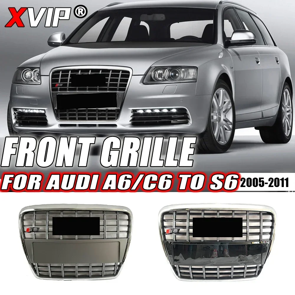 XVIP S6 Style Front Bumper Grille Chrome Grey And Chrome Trim Grill Fit For Audi A6 S6 C6 2005-2011 High Quality Upper Grilles
XVIP S6 Style Front Bumper Grille Chrome Grey And Chrome Trim Grill Fit For Audi A6 S6 C6 2005-2011 High Quality Upper Grilles