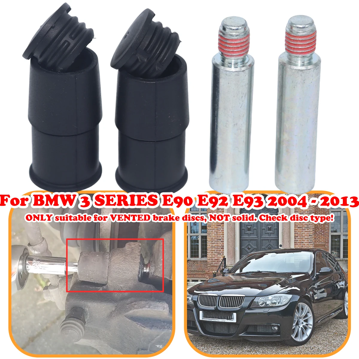 Rear Brake Caliper Slider Guide Pins Bolt Kit For BMW 3 SERIES E90 E92 E93 2004 - 2013 Left Right Disc Housing Bellows Sleeve
Rear Brake Caliper Slider Guide Pins Bolt Kit For BMW 3 SERIES E90 E92 E93 2004 - 2013 Left Right Disc Housing Bellows Sleeve