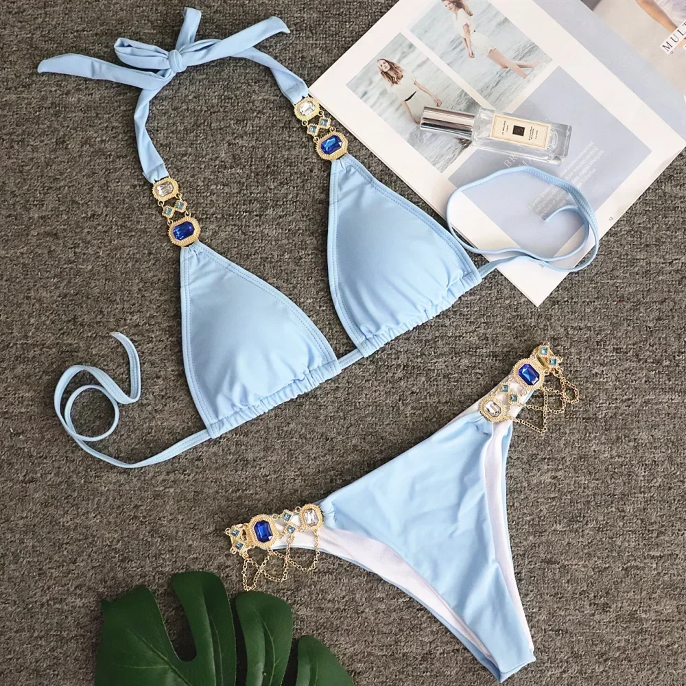 Luxury Rhinestone Bikini Women 2025 Sexy Orange Yellow Crystal Diamond Push Up Thong Swimsuit Beach Bathing Suit Tanga Swimwear
Luxury Rhinestone Bikini Women 2025 Sexy Orange Yellow Crystal Diamond Push Up Thong Swimsuit Beach Bathing Suit Tanga Swimwear
