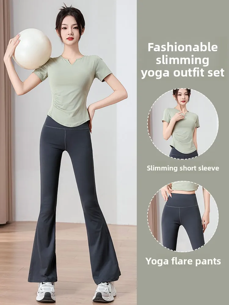 Summer Sportswear Set Women's Yoga Fitn Clothes Qui Dry Running Long Pants round Ne ort Sve T-irt Sport Sle
Summer Sportswear Set Women's Yoga Fitn Clothes Qui Dry Running Long Pants round Ne ort Sve T-irt Sport Sle