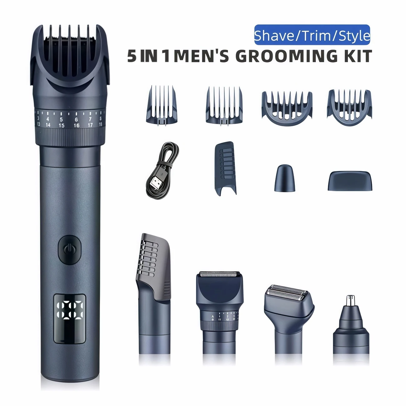 FOXSONIC Beard Trimmer Set for Men 5-in-1 Waterproof Beard Nose Face & Body Hair Clipper Grooming Kit with Hair Cutting Machine
FOXSONIC Beard Trimmer Set for Men 5-in-1 Waterproof Beard Nose Face & Body Hair Clipper Grooming Kit with Hair Cutting Machine