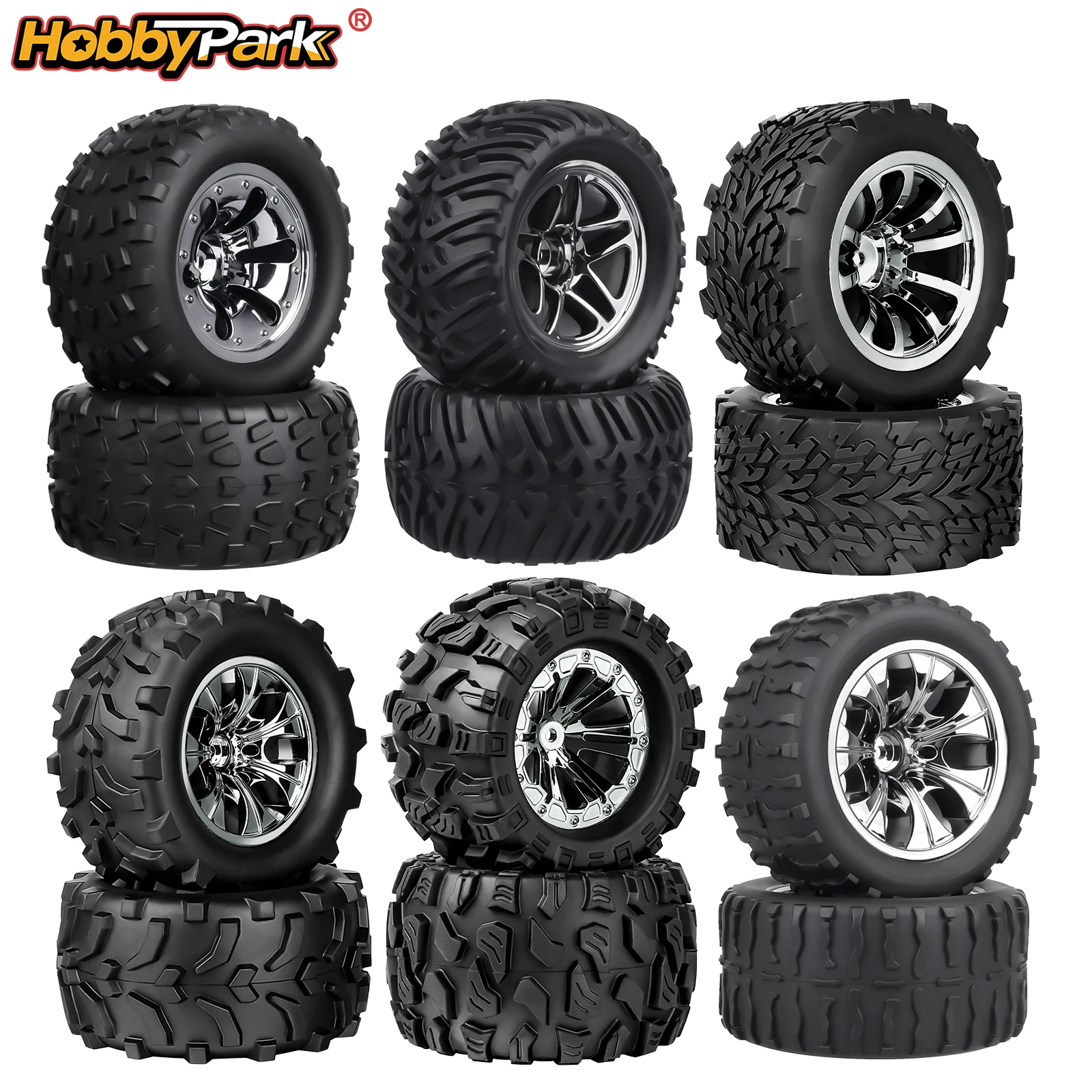 HobbyPark Pre-Glued RC Monster Truck Tires/Wheels Chrome for 1/10 Traxxas Stampede Rustler VXL 2WD Hoss 4x4,Redcat Volcano 2S-4S
HobbyPark Pre-Glued RC Monster Truck Tires/Wheels Chrome for 1/10 Traxxas Stampede Rustler VXL 2WD Hoss 4x4,Redcat Volcano 2S-4S
