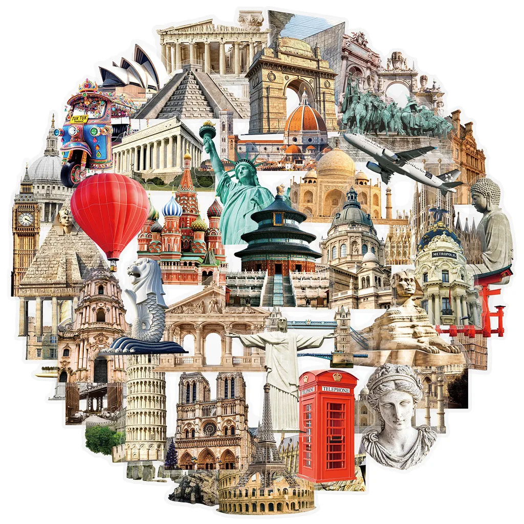50Pcs World Famous Architecture Scenic Stickers Transparent Waterproof Decals for Journal Scrapbook DIY Decor Papery Pop Store
50Pcs World Famous Architecture Scenic Stickers Transparent Waterproof Decals for Journal Scrapbook DIY Decor Papery Pop Store