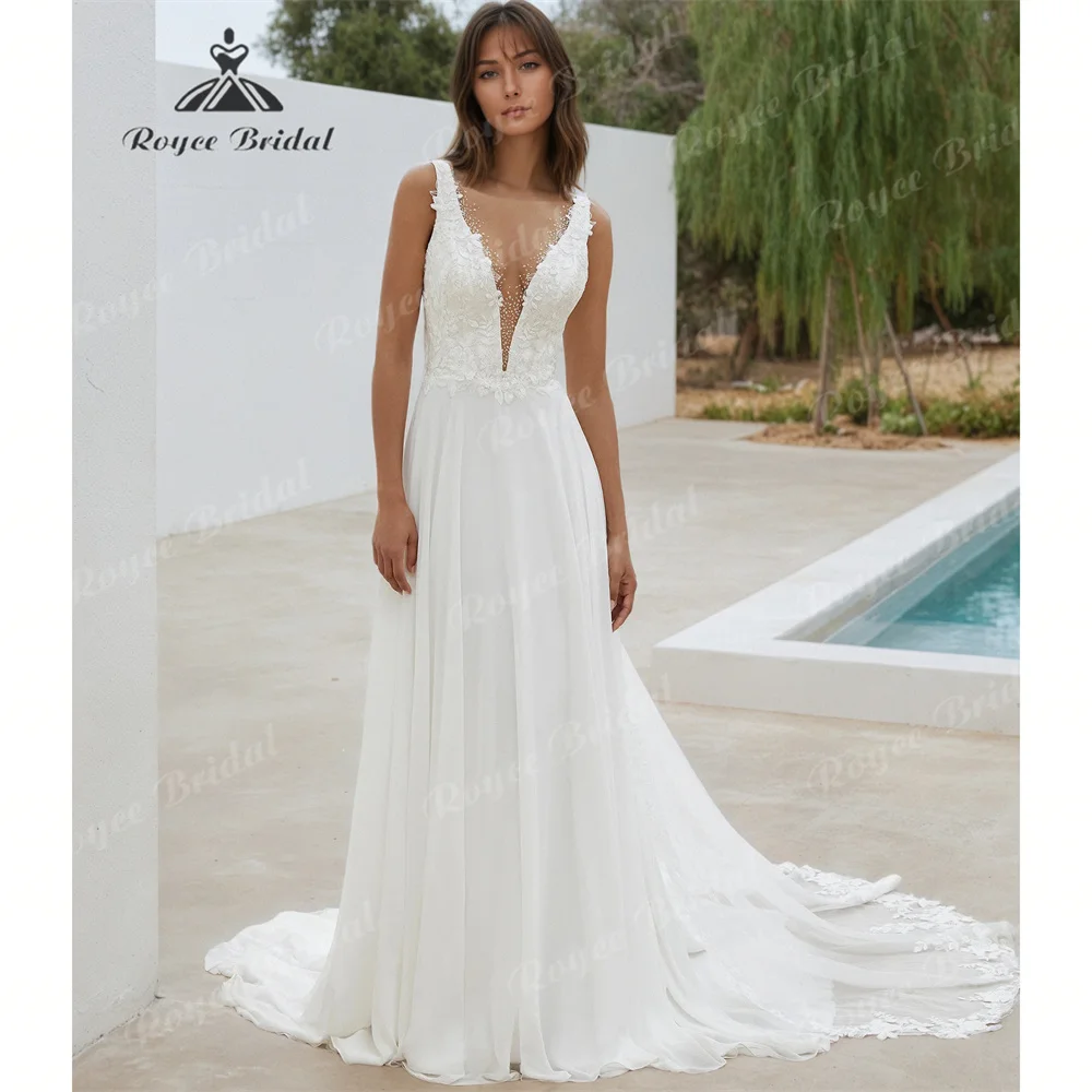 V Neck A Line Wedding Dress 2025 Chiffon Court Train Wedding Gown Customzied party dresses vestidos de novia boda
V Neck A Line Wedding Dress 2025 Chiffon Court Train Wedding Gown Customzied party dresses vestidos de novia boda