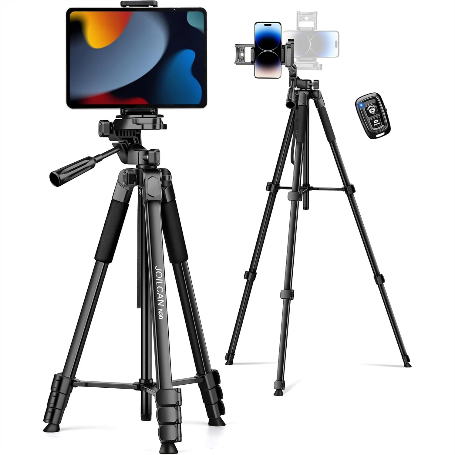 67" Phone Tripod with Wireless Remote and Carry Bag for iPhone iPad Video Recording
67" Phone Tripod with Wireless Remote and Carry Bag for iPhone iPad Video Recording