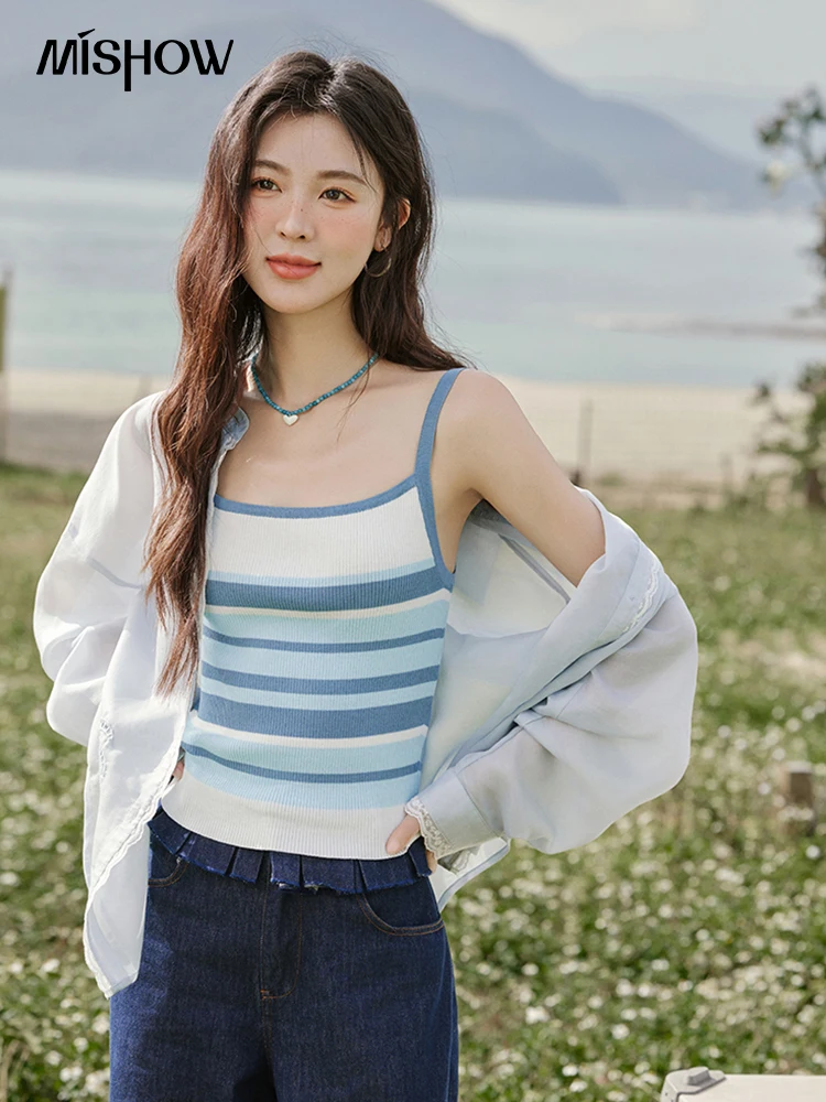 MISHOW Blue Striped Camisole Summer Women New 2025 Square Collar Loose Office Lady Tops Female Fashion Design Sense MXE31Z1221
MISHOW Blue Striped Camisole Summer Women New 2025 Square Collar Loose Office Lady Tops Female Fashion Design Sense MXE31Z1221