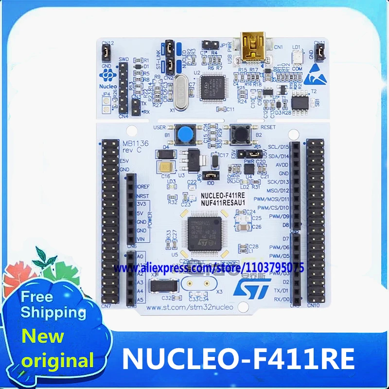 1PCS/LOT NUCLEO-F411RE MCU Nucleo-64 development board STM32F411RE microcontroller 100% New Original IN Stock
1PCS/LOT NUCLEO-F411RE MCU Nucleo-64 development board STM32F411RE microcontroller 100% New Original IN Stock