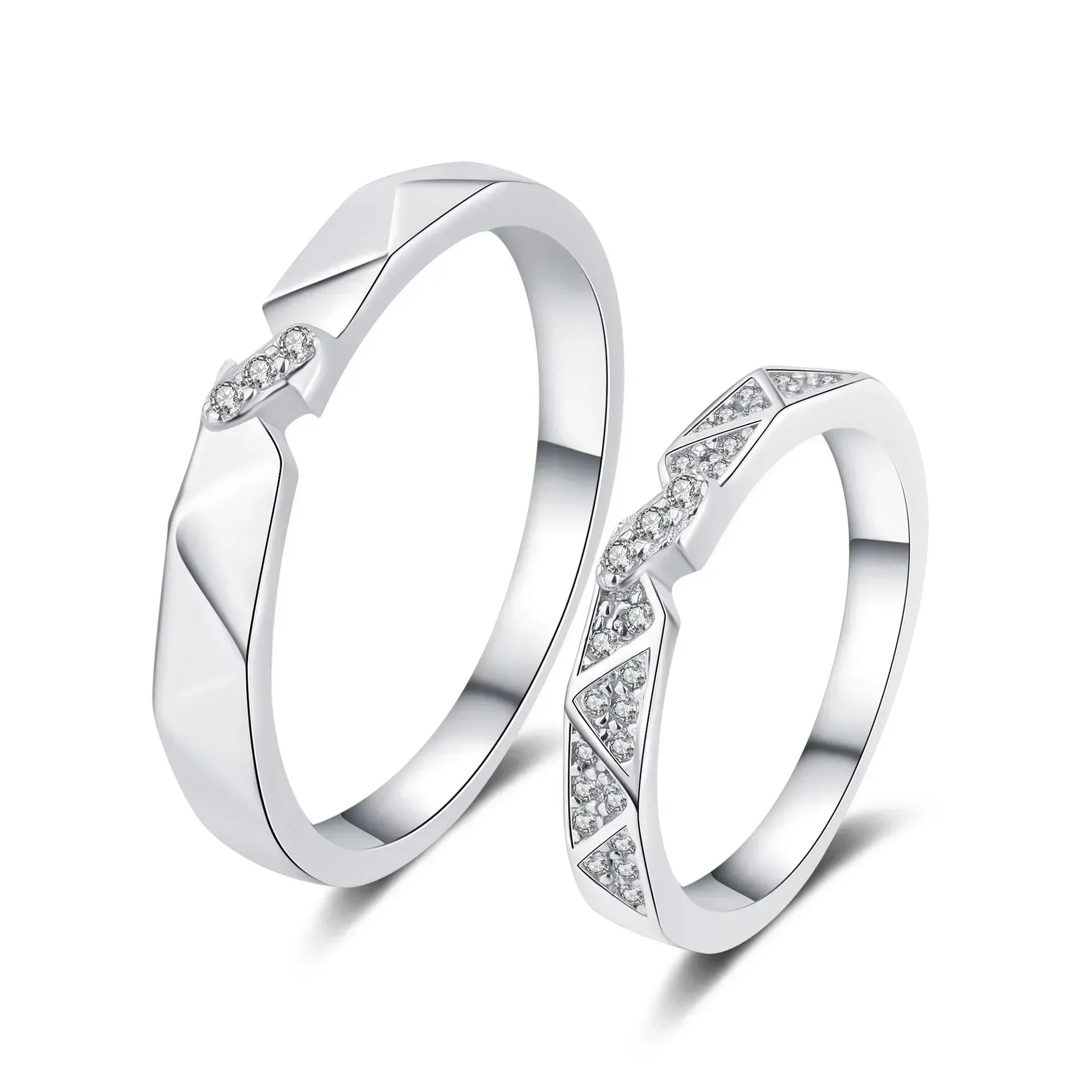 Classic White Gold Women & Men Couple Rings, Unisex 0.048 Carat Moissanite Diamond Lovers Wedding Band Girl Valentine's Day Gift
Classic White Gold Women & Men Couple Rings, Unisex 0.048 Carat Moissanite Diamond Lovers Wedding Band Girl Valentine's Day Gift