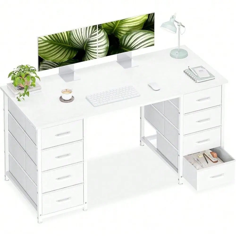 Inches Computer Desk With 8 Fabric Drawers, Modern Office Desk With Large Storage For Home Office, Study, White
Inches Computer Desk With 8 Fabric Drawers, Modern Office Desk With Large Storage For Home Office, Study, White