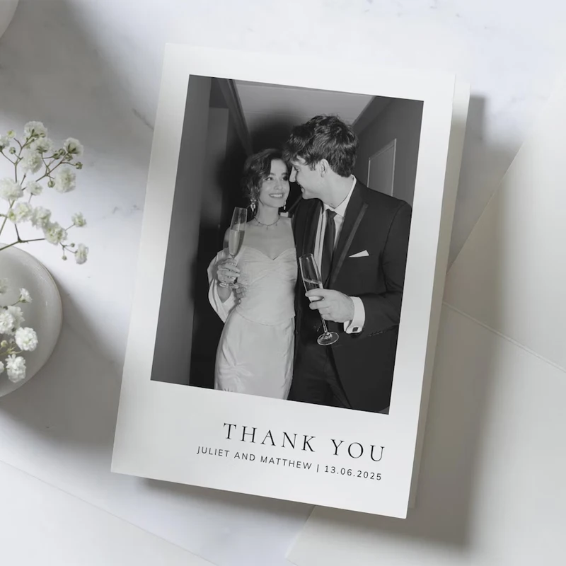 10/50PCS Personalized Wedding Thank You Card With Photo, Double-sided Printing Folded Postcard Cards, Custom Thank You Cards
10/50PCS Personalized Wedding Thank You Card With Photo, Double-sided Printing Folded Postcard Cards, Custom Thank You Cards