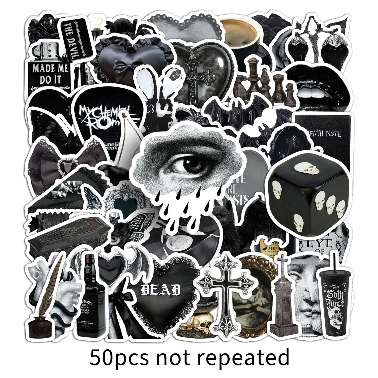 50PCS Dark Goth INS BLACK Cartoon Stickers DIY Decoration Suitcase Scrapbooking Phone Laptop Stationery 
50PCS Dark Goth INS BLACK Cartoon Stickers DIY Decoration Suitcase Scrapbooking Phone Laptop Stationery