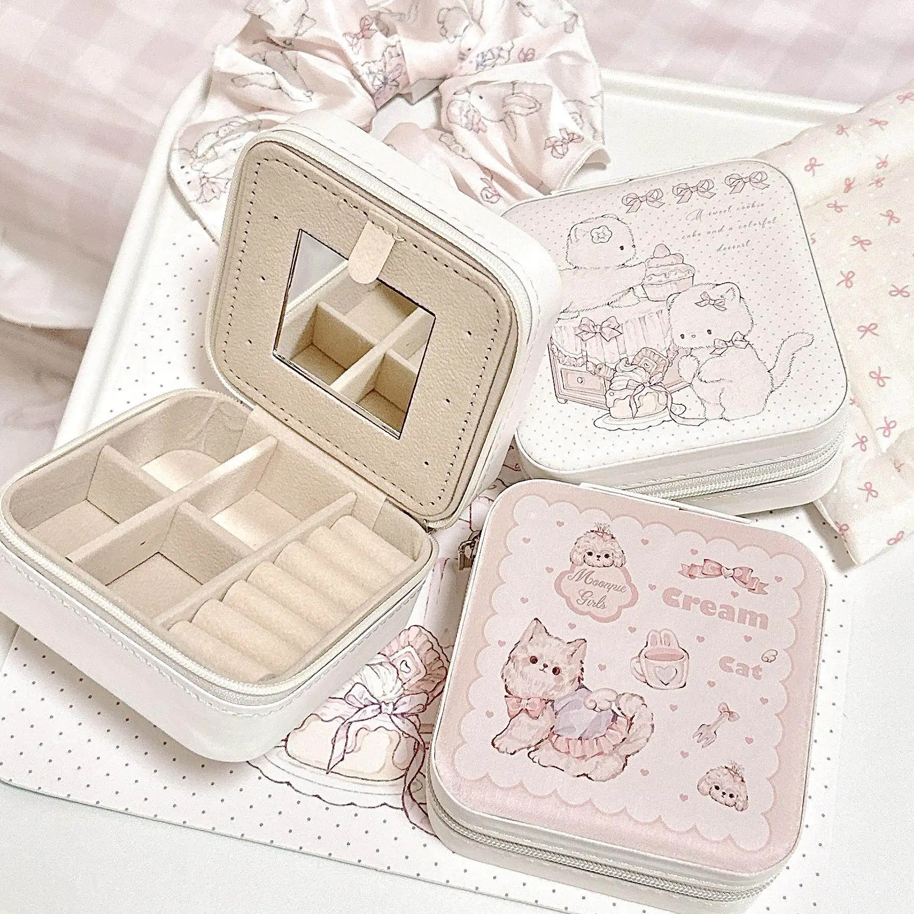 Travel Jewelry Case - Portable Small Organizer for Necklace Rings Earrings, Mini Leather Box, Compact Protection Storage Gift