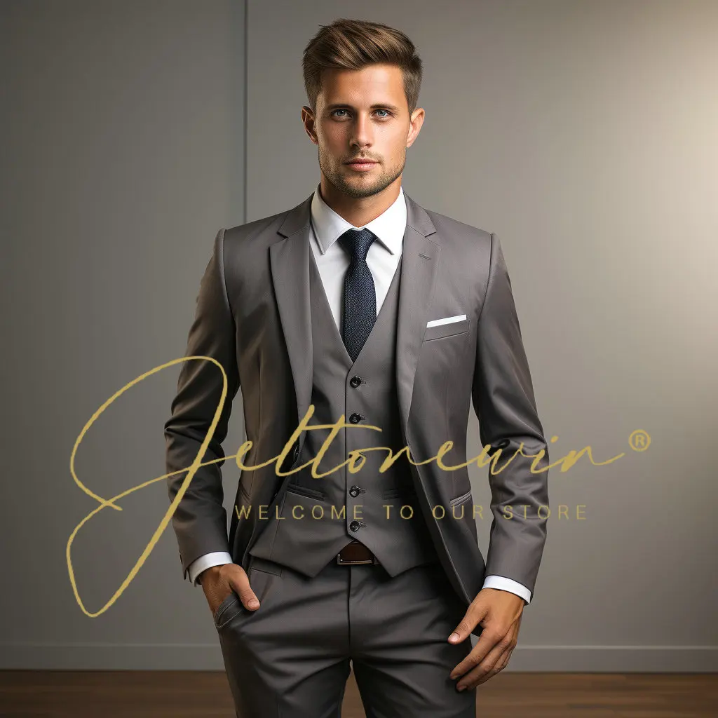 Classic Slim Fit Mens Suits Peaked Lapel Wedding Groom Tuxedo 3 Piece Jacket Vest Pants Set Male Business Masculino Blazer
Classic Slim Fit Mens Suits Peaked Lapel Wedding Groom Tuxedo 3 Piece Jacket Vest Pants Set Male Business Masculino Blazer