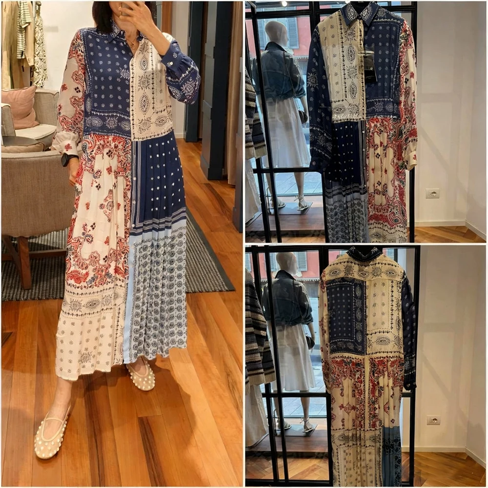 Early Autumn 2025 Printed Shirt Dress Women's High Waist Cotton Long Sleeve Flip Collar Single Button Casual Style Dress
Early Autumn 2025 Printed Shirt Dress Women's High Waist Cotton Long Sleeve Flip Collar Single Button Casual Style Dress