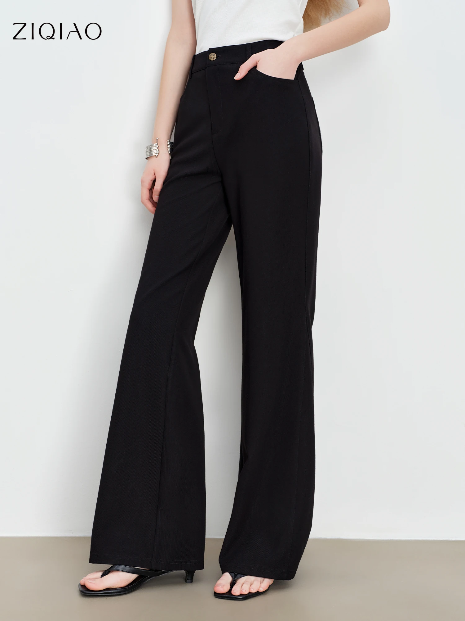 ZIQIAO: Новинка весны 2026 – черные брюки-кюлоты с высокой талией для женщин, слегка расклешенные, повседневные, в пол
ZIQIAO: Новинка весны 2026 – черные брюки-кюлоты с высокой талией для женщин, слегка расклешенные, повседневные, в пол