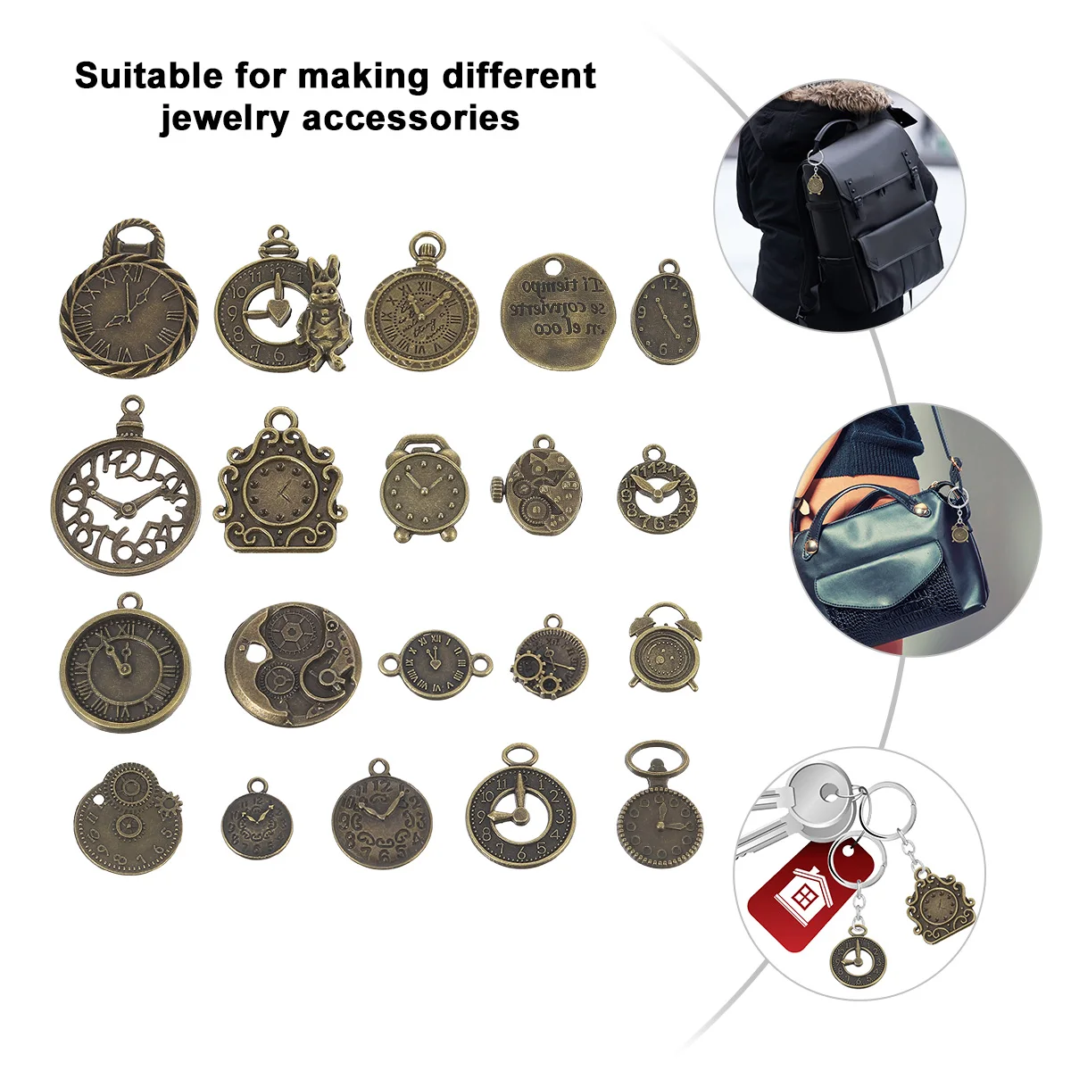 40 Pcs Clock Pendant Alloy DIY Charms Metal Jewelry Making Accessories Vintage Necklace Parts Fashion Pendants
40 Pcs Clock Pendant Alloy DIY Charms Metal Jewelry Making Accessories Vintage Necklace Parts Fashion Pendants