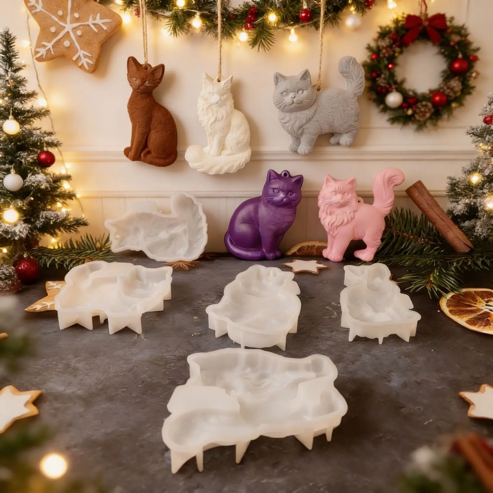 Semi-three-dimensional Pet Cat Silicone Molds Hanging Plaster Silicone Molds Concrete Epoxy Resin Molds Home Decoration
Semi-three-dimensional Pet Cat Silicone Molds Hanging Plaster Silicone Molds Concrete Epoxy Resin Molds Home Decoration