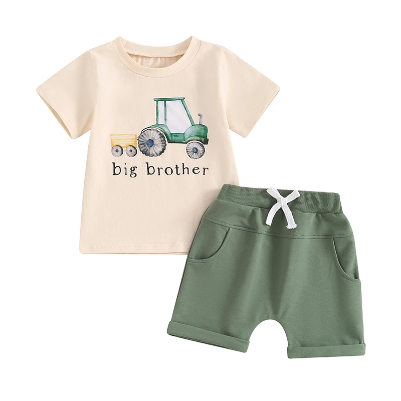 Baby Kids Boys Shorts Set Short Sleeve Tractor Print T-shirt with Elastic Waist Shorts Summer Outfit
Baby Kids Boys Shorts Set Short Sleeve Tractor Print T-shirt with Elastic Waist Shorts Summer Outfit