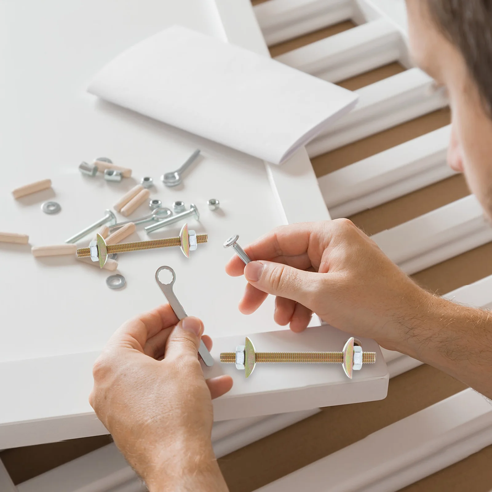 8Pcs Furniture Fixed Connector Heavy Duty Bed Frame Corner Brackets Screws Hardware Kit Bed Rail Fastening Replacement Parts
8Pcs Furniture Fixed Connector Heavy Duty Bed Frame Corner Brackets Screws Hardware Kit Bed Rail Fastening Replacement Parts