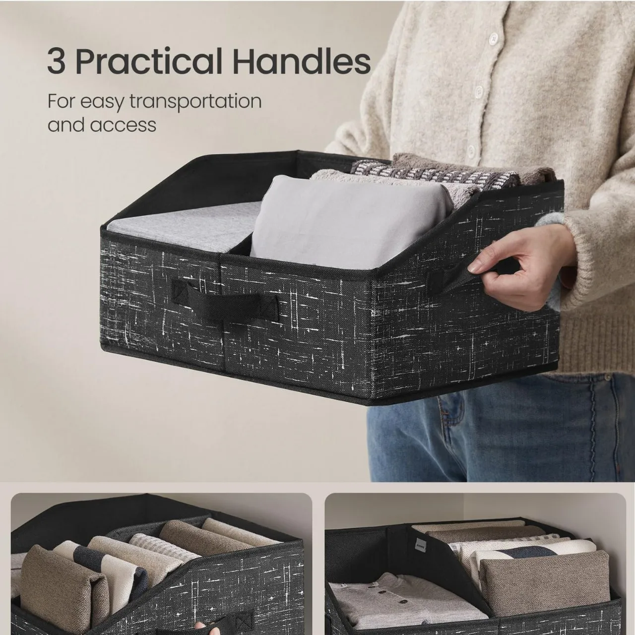 Foldable Fabric Storage Box - Uncovered Organizer for Wardrobe Clothes Sorting, Household Multi-Use Bin
Foldable Fabric Storage Box - Uncovered Organizer for Wardrobe Clothes Sorting, Household Multi-Use Bin