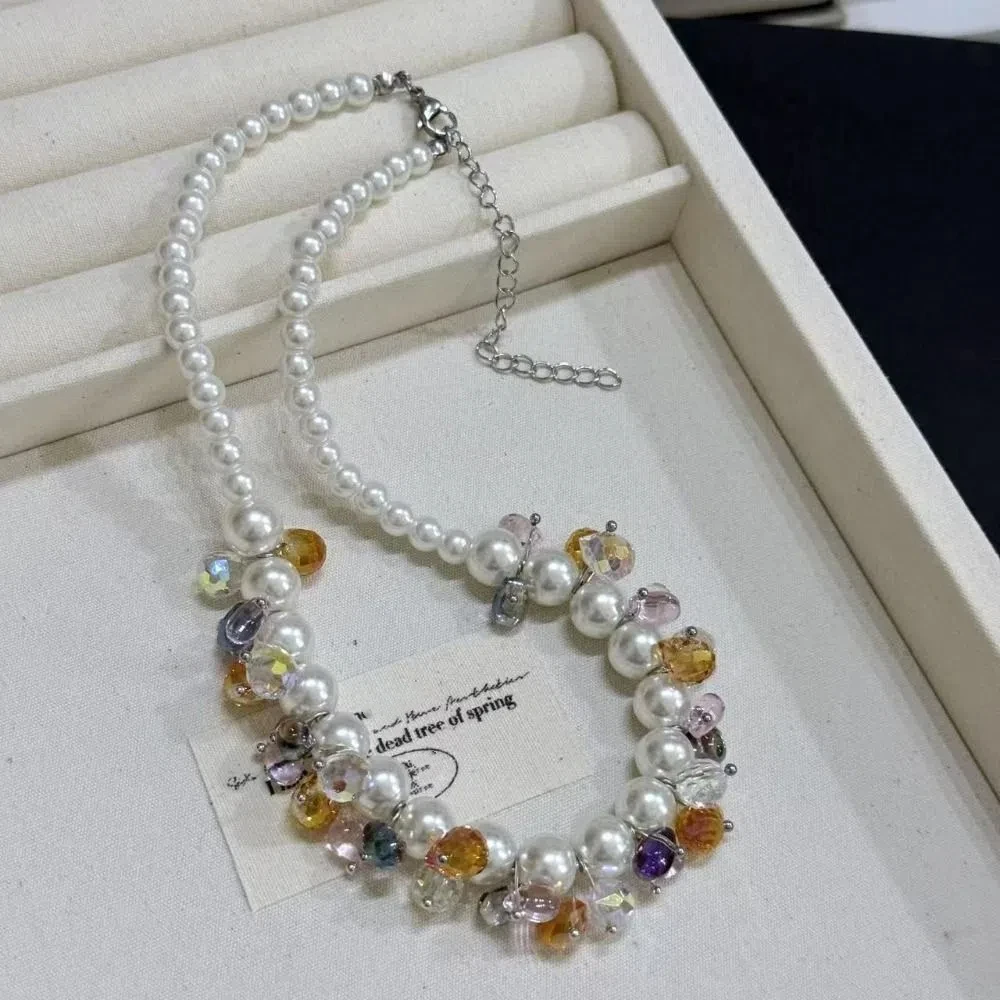 Sweet Pearl Beaded Necklace Dopamine Style Colorful Beads Colored Zircon Necklace Clavicle Chain Jewelry Accessories
Sweet Pearl Beaded Necklace Dopamine Style Colorful Beads Colored Zircon Necklace Clavicle Chain Jewelry Accessories