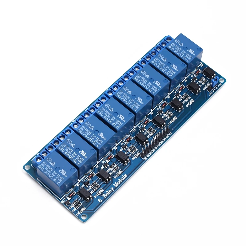 8-way relay module 5V12V 24V with optocoupler isolation supporting AVR/51/PIC microcontroller
8-way relay module 5V12V 24V with optocoupler isolation supporting AVR/51/PIC microcontroller