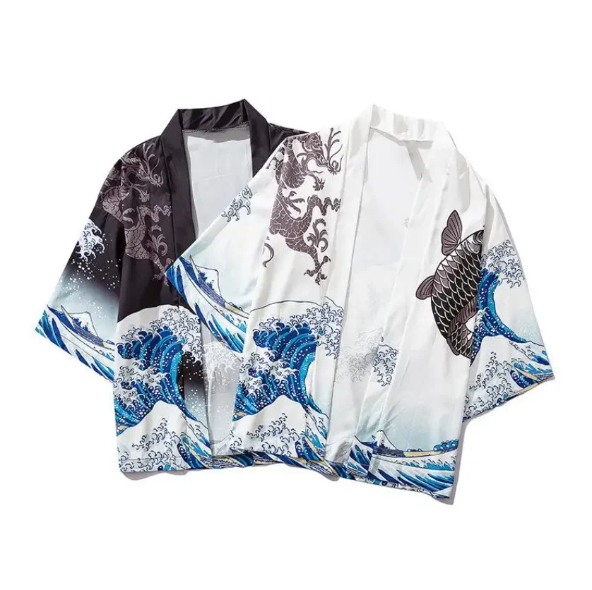 Men Japanese Kimono Wave Carp 3D Print Pattern Coat Green Traditional Haori Cardigan Japan Black Beach Clothing Women's Fashion
Men Japanese Kimono Wave Carp 3D Print Pattern Coat Green Traditional Haori Cardigan Japan Black Beach Clothing Women's Fashion