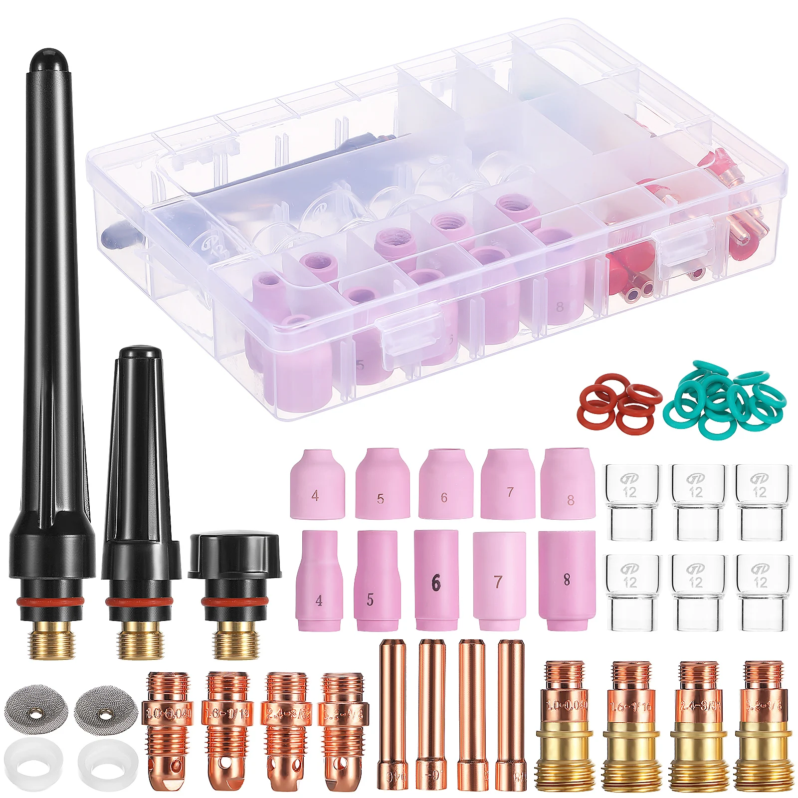 7 s Welding Consumable Parts Set Tig Torch Kit Accessories Gas Lens Cups Tips Collets Gaskets Stainless Steel Plastic Materials
7 s Welding Consumable Parts Set Tig Torch Kit Accessories Gas Lens Cups Tips Collets Gaskets Stainless Steel Plastic Materials