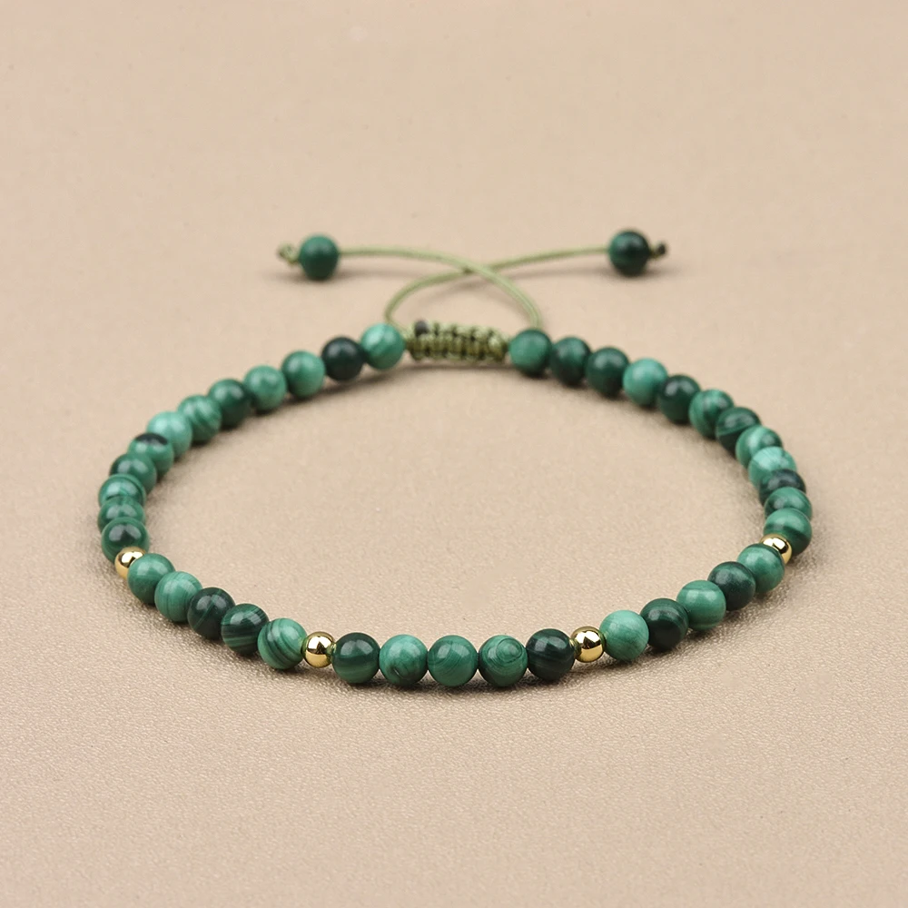 4MM Malachite Nature Stone and Brass Beads Adjustable Bracelet Suitable For Men And Women Daily Wear Gifts
4MM Malachite Nature Stone and Brass Beads Adjustable Bracelet Suitable For Men And Women Daily Wear Gifts