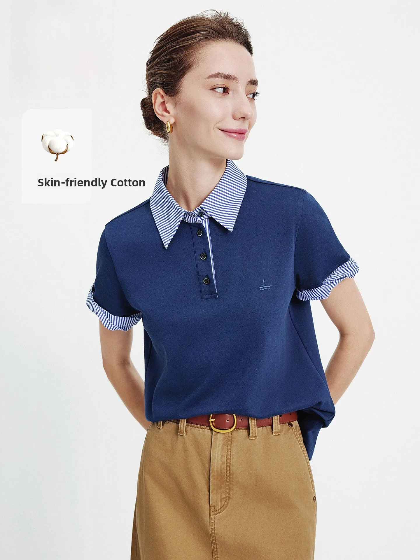 Navigare Summer 2026 Women's Casual Color Block Shirt Short Sleeve T-Shirt Straight Cut Cotton Polyester Blend Basic Mas...
Navigare Summer 2026 Women's Casual Color Block Shirt Short Sleeve T-Shirt Straight Cut Cotton Polyester Blend Basic Mas...