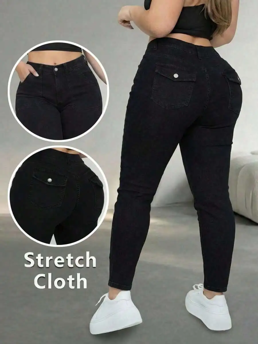 Plus Size Slim Fit Stretch Denim Jeans With Zipper Pockets And Button Fly
Plus Size Slim Fit Stretch Denim Jeans With Zipper Pockets And Button Fly
