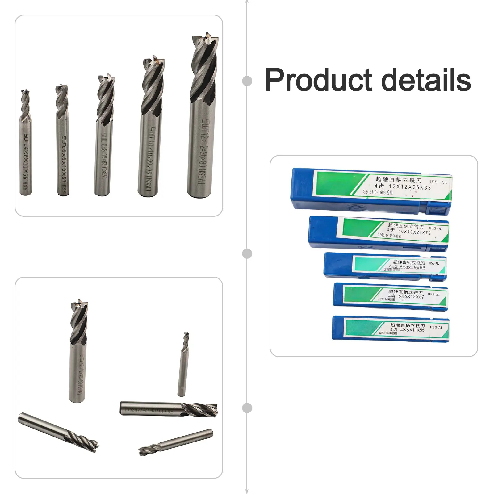 5/8pcs End Mills HSS Metal Milling Cutter 4 Flutes Straight Shank CNC Router Bit For Aluminum Milling Tool 2/3/4/5/6/8/10/12mm
5/8pcs End Mills HSS Metal Milling Cutter 4 Flutes Straight Shank CNC Router Bit For Aluminum Milling Tool 2/3/4/5/6/8/10/12mm