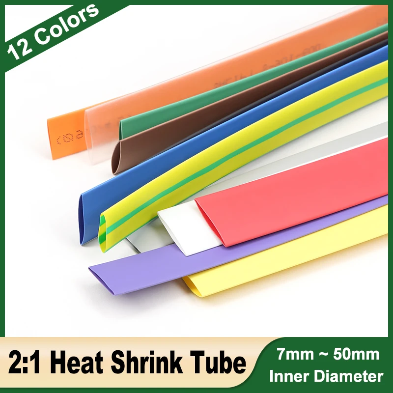 2:1 Heat Shrink Tube Diameter 7mm ~ 50mm Polyolefin Insulation Cable Sleeving DIY Wrap Wire Connector Repair Protecctor 12Colors
2:1 Heat Shrink Tube Diameter 7mm ~ 50mm Polyolefin Insulation Cable Sleeving DIY Wrap Wire Connector Repair Protecctor 12Colors