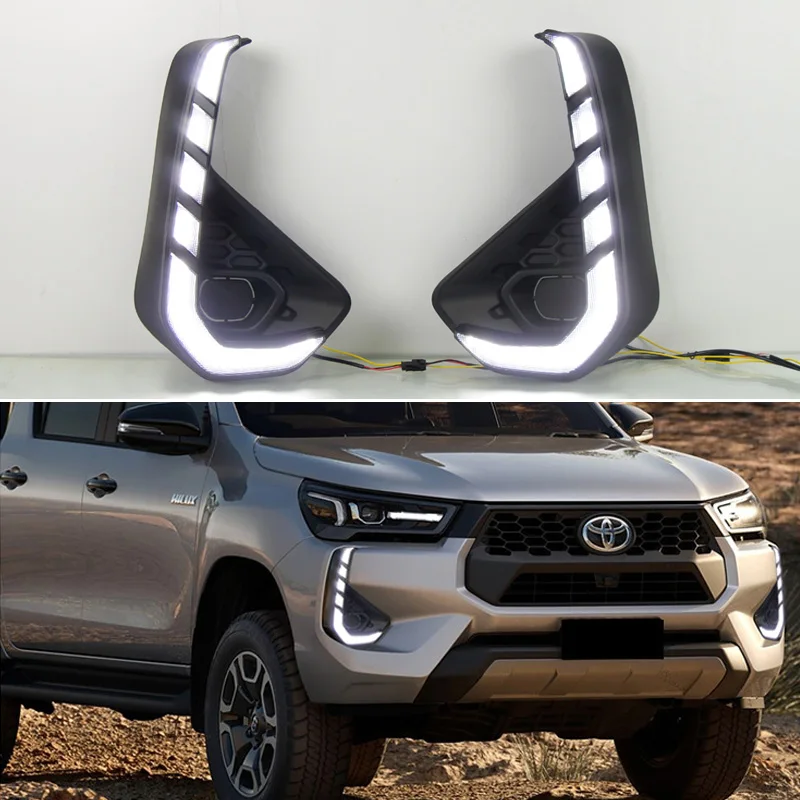 For Toyota Hilux Revo Rocco 2025-2026 Dynamic Turn Signal Car DRL 12V LED Daytime Running Light LED Fog Lamp Decoration
For Toyota Hilux Revo Rocco 2025-2026 Dynamic Turn Signal Car DRL 12V LED Daytime Running Light LED Fog Lamp Decoration