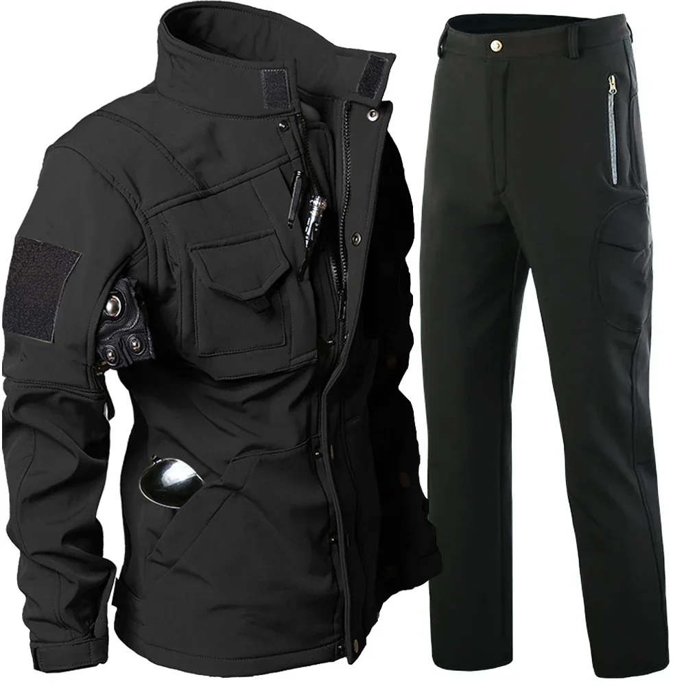 2024 Sets Men Soft Shell Tactical Shark Skin Jackets Pants Set Winter Military Waterproof Thick Stand Collar Moto Jacket Suits
2024 Sets Men Soft Shell Tactical Shark Skin Jackets Pants Set Winter Military Waterproof Thick Stand Collar Moto Jacket Suits