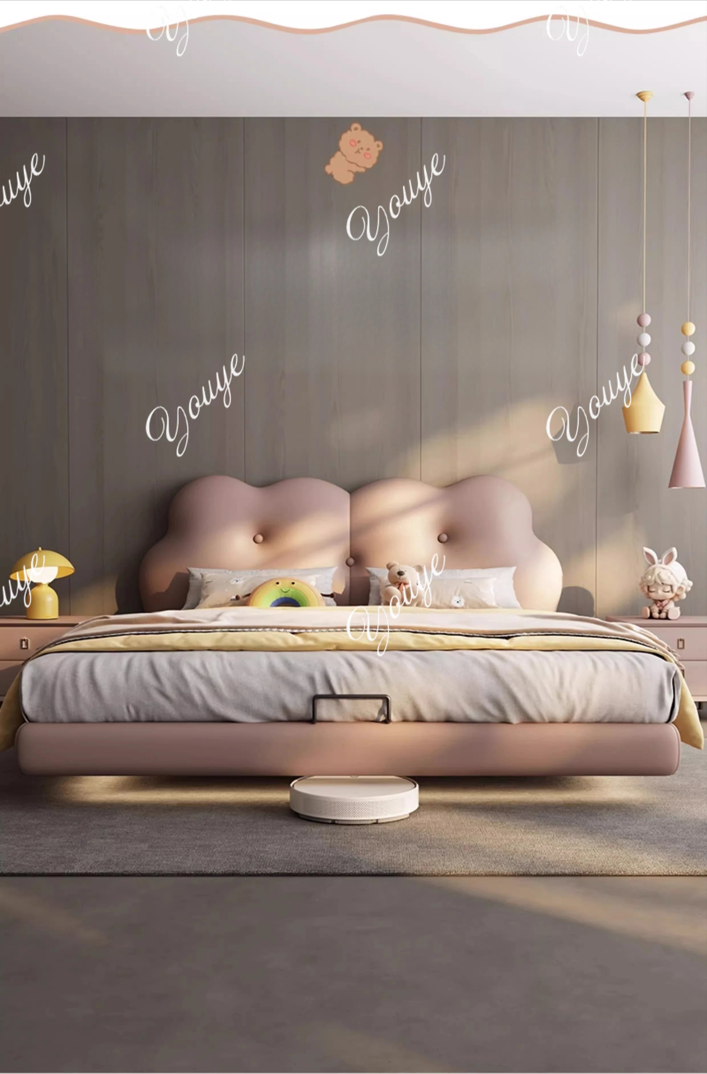 J Solid Wood Cute Single Bedroom Home New Biscuits Daughter Room Leather Suspended Children's Bed
J Solid Wood Cute Single Bedroom Home New Biscuits Daughter Room Leather Suspended Children's Bed