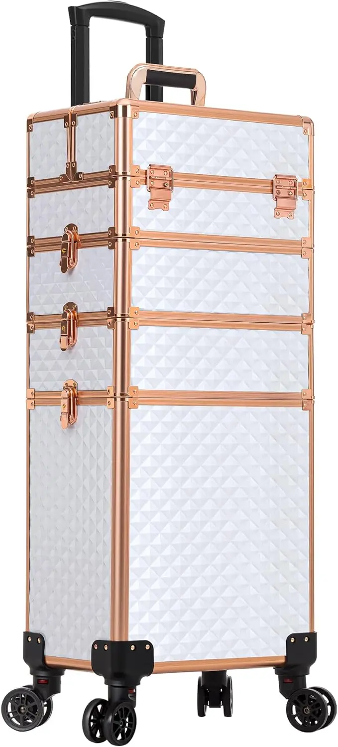 Косметический чемодан-тележка 4-в-1 на колесах, большой органайзер для салона и путешествий, белый
Косметический чемодан-тележка 4-в-1 на колесах, большой органайзер для салона и путешествий, белый