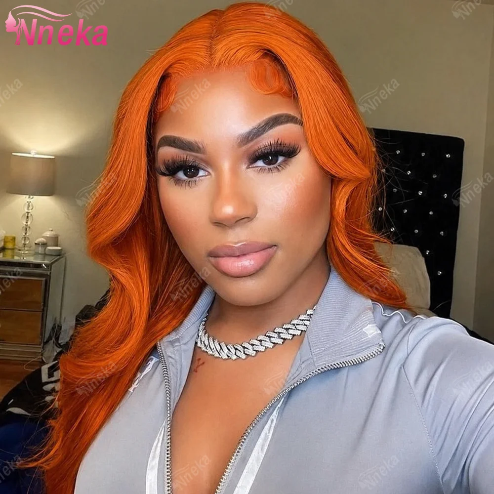 200% Density Ginger Orange 30 36 Inch Body Wave 13x6 HD Lace Front Wig Human Hair #350 Colored Wig Human Hair For Women
200% Density Ginger Orange 30 36 Inch Body Wave 13x6 HD Lace Front Wig Human Hair #350 Colored Wig Human Hair For Women