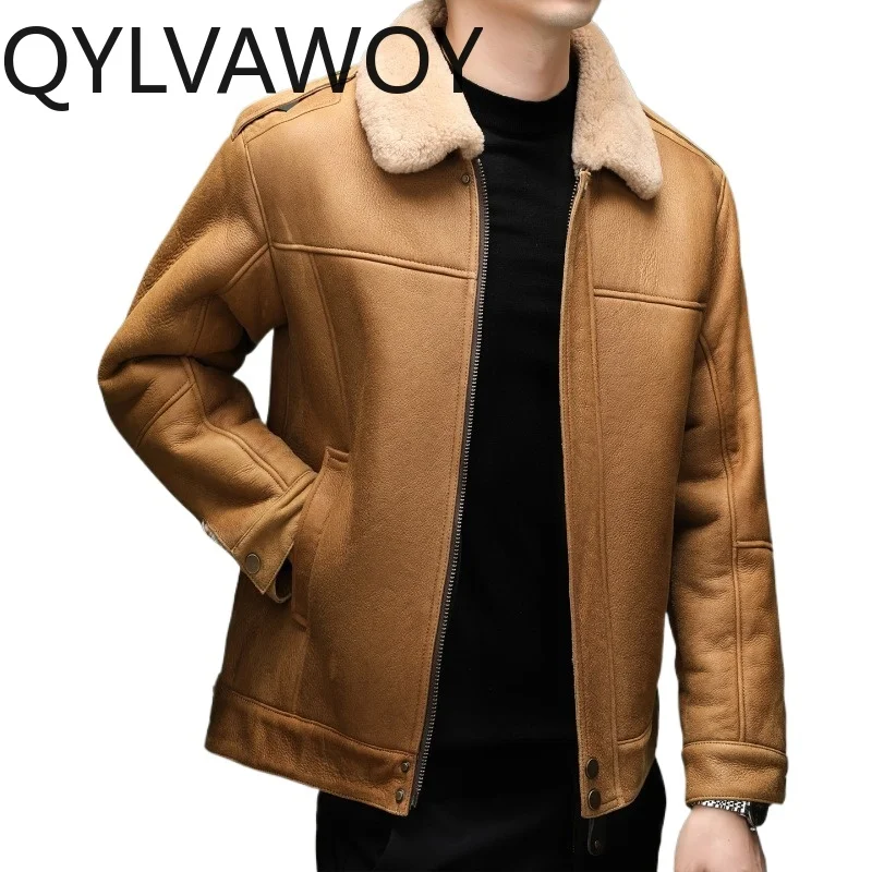 QYLVAWOY Real Sheepskin Leather Jacket Men Thicken Leather Coat Warm Shearling Jackets High-end Coats New Winter Jacket Man 가죽점퍼
QYLVAWOY Real Sheepskin Leather Jacket Men Thicken Leather Coat Warm Shearling Jackets High-end Coats New Winter Jacket Man 가죽점퍼