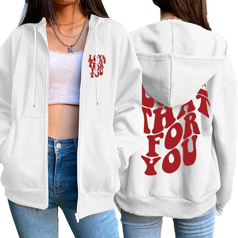 Love THAT FOR YOU Womens Coat Printing High Quality Versatile Loose Zipper Tops Sports Hoodie Casual Street Woman Clothing 2025
Love THAT FOR YOU Womens Coat Printing High Quality Versatile Loose Zipper Tops Sports Hoodie Casual Street Woman Clothing 2025