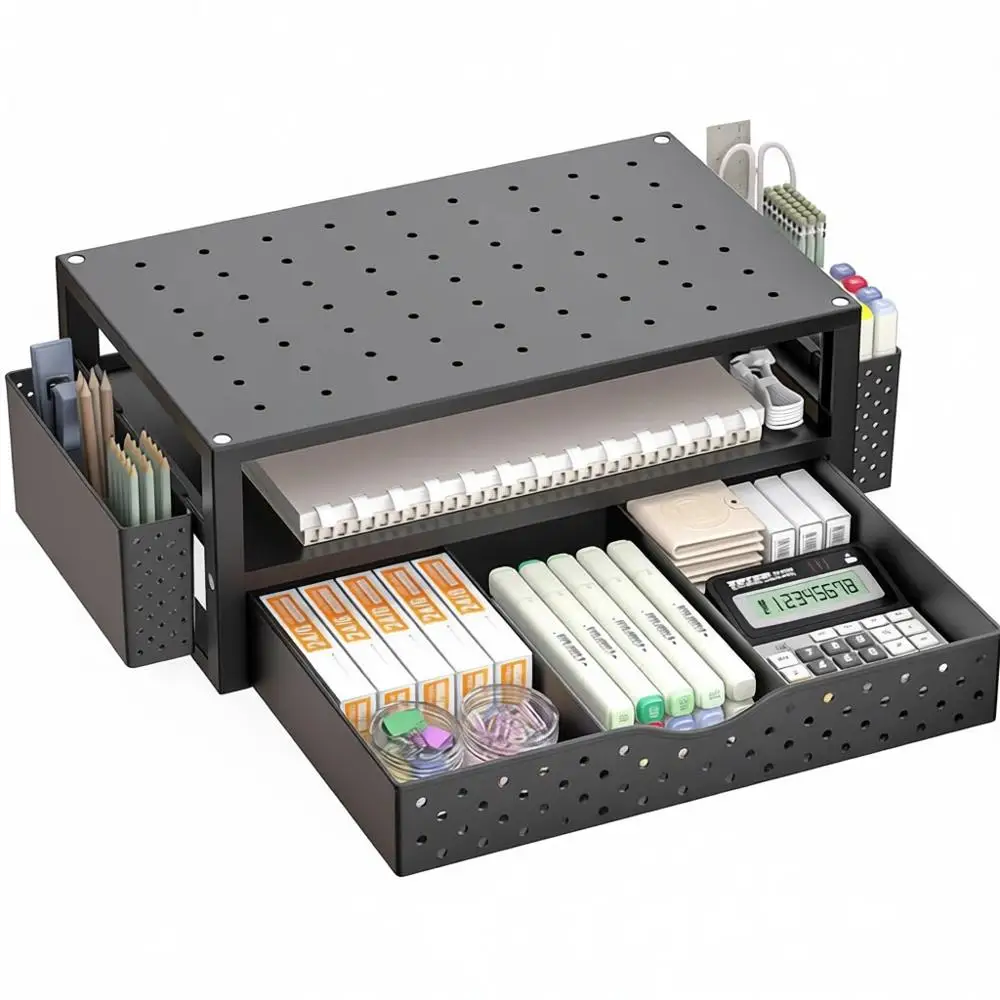 Black Monitor Stand with Drawer and 2 Storage Spaces, Desk Organizer, Computer, Printer, Laptop Holder, Home Office Essentials
Black Monitor Stand with Drawer and 2 Storage Spaces, Desk Organizer, Computer, Printer, Laptop Holder, Home Office Essentials