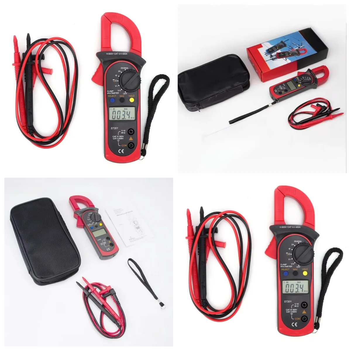 ST201 Digital Clamp Meter AC/DC High Precision Voltage Current Multimeter Tester
ST201 Digital Clamp Meter AC/DC High Precision Voltage Current Multimeter Tester