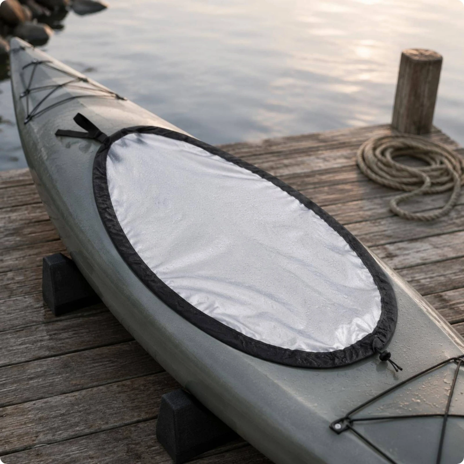Kayak Cockpit Cover Silver-Coated Oval Cockpit Cover Water Sports Gear Adjustable UV50+
Kayak Cockpit Cover Silver-Coated Oval Cockpit Cover Water Sports Gear Adjustable UV50+
