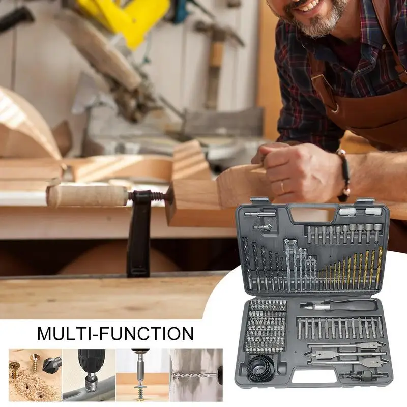 Screwdriver Bit Set Metal Drilling Bits Full Combo Kit With Carrying Case For Repair Woodworking Metalworking Masonry Carpentry
Screwdriver Bit Set Metal Drilling Bits Full Combo Kit With Carrying Case For Repair Woodworking Metalworking Masonry Carpentry