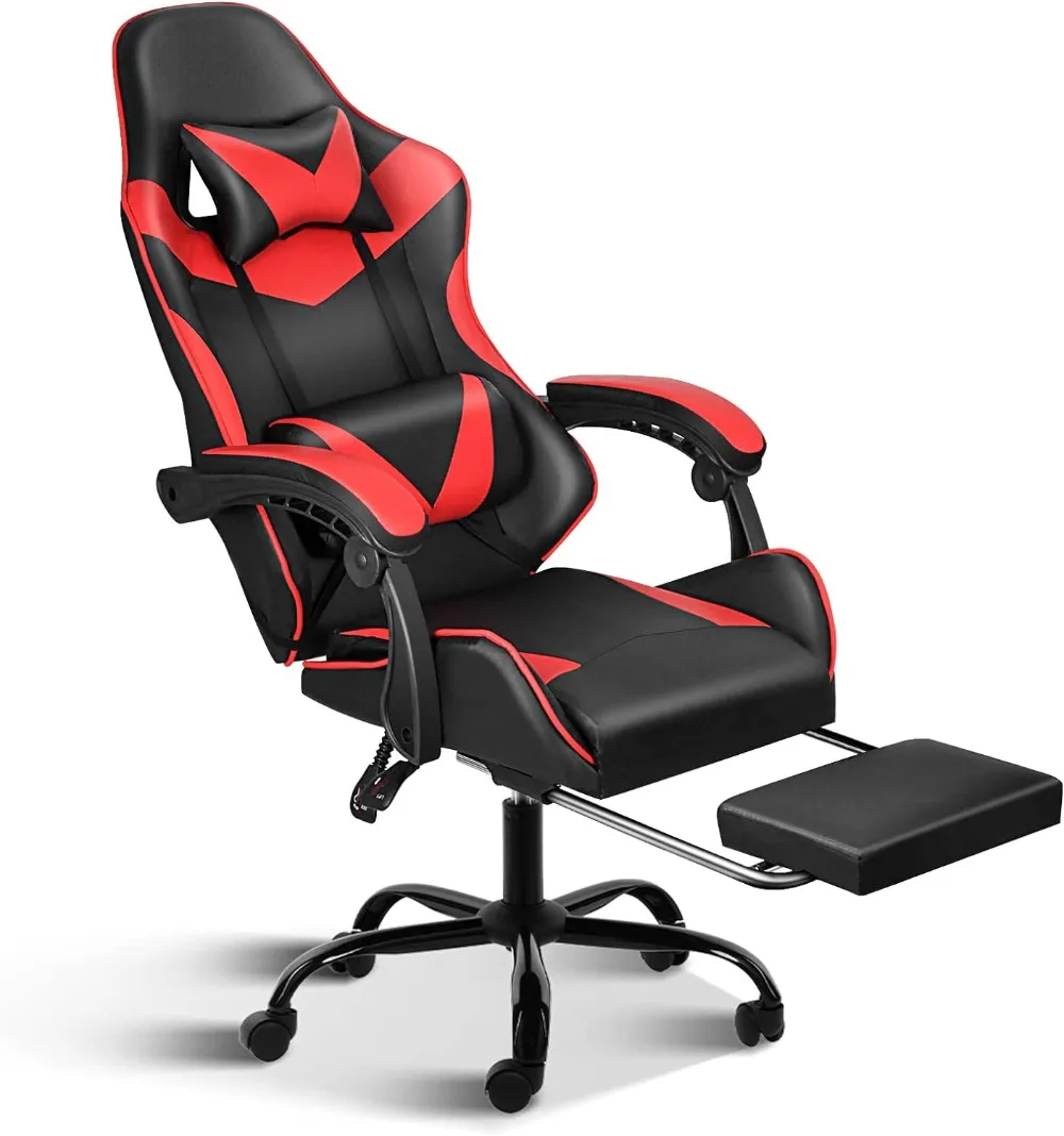 Gaming Chair, Backrest and Seat Height Adjustable Swivel Recliner Racing Office Computer Ergonomic Video Game Chair
Gaming Chair, Backrest and Seat Height Adjustable Swivel Recliner Racing Office Computer Ergonomic Video Game Chair